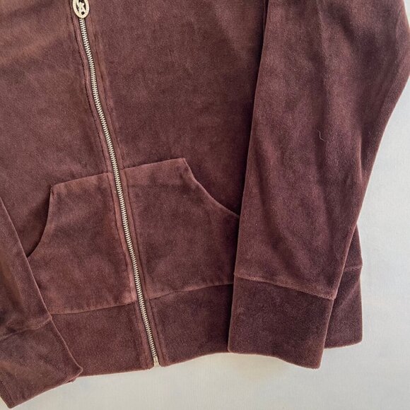 Christine Alexander Brown Full Zip Up Velour Track Jacket Women's M - Picture 3 of 8